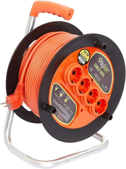 Makaralı Uzatma Kablosu 3 * 1.5Mm² 35 Mt. Turuncu Kablo ürün görseli 1