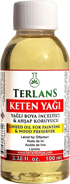 Terlans Keten Yağı Resim Yağı Ahşap Koruyucu 100 Ml Linseed Oil ürün görseli 1