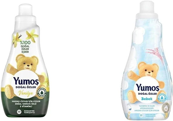 Yumoş Doğal Özler Konsantre Çamaşır Yumuşatıcısı Vanilya%100 Doğal Özler İçerir 1200 Ml 50 Yıkama 1 Adet(2) Yumoş Doğal Özler Konsantre Çamaşır Yumuşatıcısı Bebek 1200 Ml 50 Yıkama 1 Adet(1) ürün görseli 1