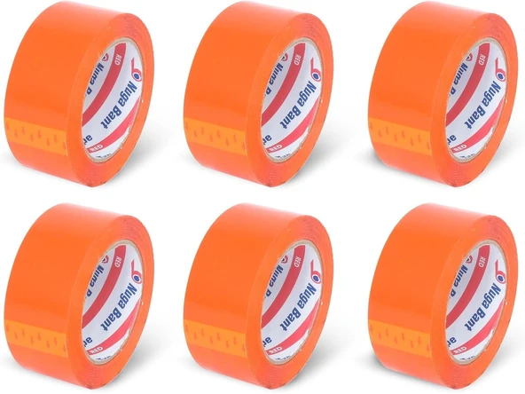 Nuga 45 Mm X 100 Mt Turuncu Koli̇ Bandi 6 Adet ürün görseli 1