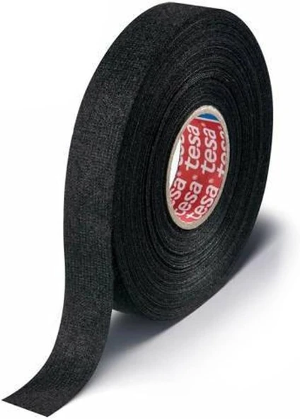 Tesa Tüylü Bant Polyester Bez Kablo Sarma Bandı 19 Mm X 15 Metre Siyah ürün görseli 1