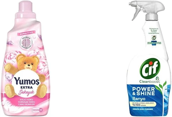 Yumoş Extra Konsantre Çamaşır Yumuşatıcısı Şakayık 1440 Ml(1) Power Shine Cleanboost Sprey Temizleyici Banyo İçin Temizleyici Kireç Çözücü 750 Ml(3) ürün görseli 1