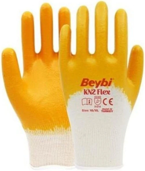 Beybi Nitril Iş Eldiveni Kn2 Flex Sarı No:10 5 Li ürün görseli 1
