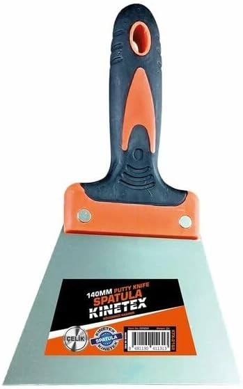 Kinetex Ktx-2162 Kauçuk Saplı Çelik Boyacı Spatulası, Çok Renkli (Asorti), 140Mm, Profesyonel Boya Uygulama Aleti ürün görseli 1