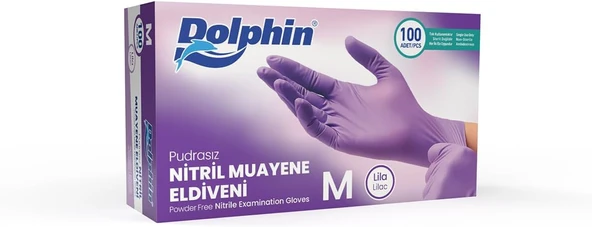 Dolphin Pudrasız Nitril Eldiven Lila M Beden 100 Adet ürün görseli 1
