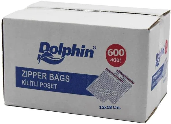 Dolphin Kilitli Şeffaf Buzdolabı Kilitli Saklama Poşeti Torba - 11X14 Cm. - 600 Adetlik Kutu ürün görseli 1