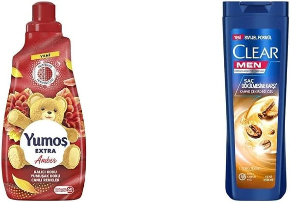 Yumoş Extra Konsantre Çamaşır Yumuşatıcısı Amber 1440 Ml(2) Clear Men Kepeğe Karşı Etkili Şampuan Saç Dökülmesine Karşı Kahve Çekirdeği Özü 350 Ml(1) ürün görseli 1