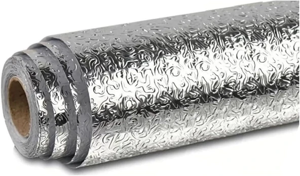 Rulo Gümüş Alüminyum Folyo Duvar Kağıdı, 2 Mt X 60 Cm Kendinden Yapışkanlı Raf İçi, Su Geçirmez Folyo ürün görseli 1