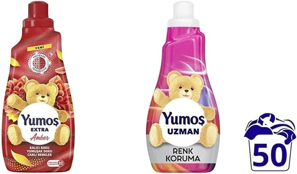 Yumoş Extra Konsantre Çamaşır Yumuşatıcısı Amber 1440 Ml(1) Yumoş Uzman Konsantre Çamaşır Yumuşatıcısı Renk Koruma Kalıcı Koku 50 Yıkama (1 X 1200 Ml)(1) ürün görseli 1