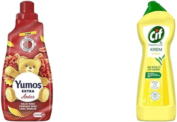 Yumoş Extra Konsantre Çamaşır Yumuşatıcısı Amber 1440 Ml(1) Yüzey Temizleyici Limon Kokulu Kireç Sökücü Çıkarıcı 750 Ml(3) ürün görseli 1
