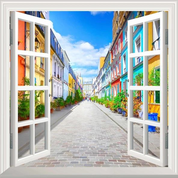 Pencere Poster Duvar Kağıdı Cremieux Paris Yapışkanlı Sticker ürün görseli 1