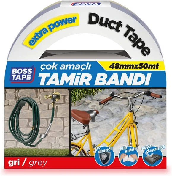 Tape Kanal Tamir Bandi, 50 Metre Uzunluk X 48 Mm Kalinlik, Gri ürün görseli 1