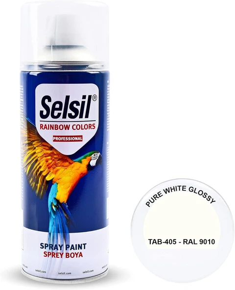 Selsil Parlak Beyaz Sprey Boya Ral9010 400Ml ürün görseli 1