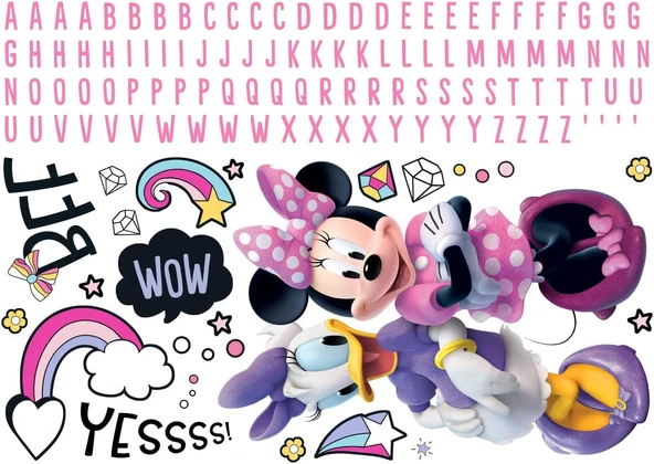 Roommates Rmk5156Gm Minnie Mouse Soy Yapıştır Alfabeli Dev Duvar Çıkartmaları ürün görseli 1