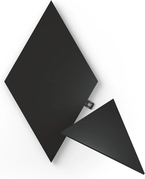 Nanoleaf Shapes Siyah Üçgen Genişletme Paketi, 3 Adet Ek Üçgen Led Panel – Akıllı Modüler Rgbw İç Mekan Duvar Aydınlatması (16 Milyon Renk), Müzik Senkronizasyonu, Alexa Ile Uyumlu ürün görseli 1