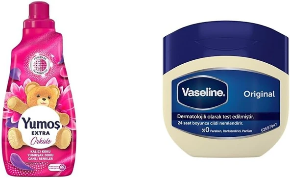 Yumoş Extra Orkide 60 Yıkama Konsantre Çamaşır Yumuşatıcısı (1 X 1440 Ml)(3) Vaseline Nemlendirici Jel 100 Ml(1) ürün görseli 1