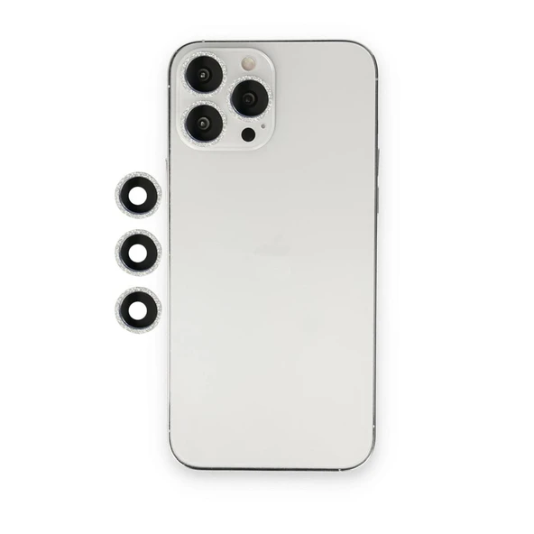İphone 12 Pro Shine Kamera Lens - Gümüş ürün görseli 1