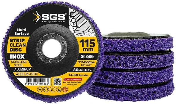 Sgs Çok Amaçlı Parlatma Diski, Mor, 115 Mm, Model Sgs495 ürün görseli 1