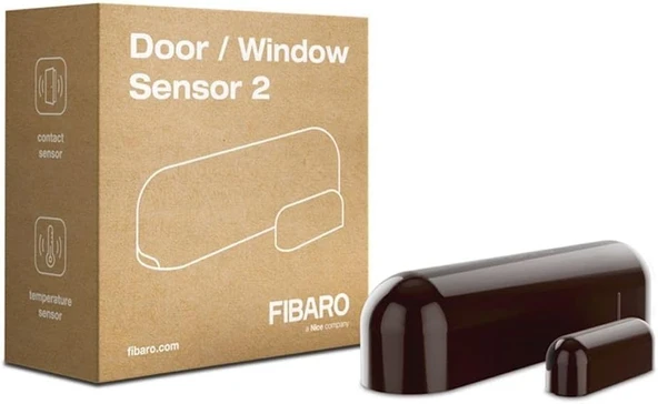 Fibaro Fgdw‐002 Akıllı Ev Kapı/ Pencere Sensörü, Koyu Kahverengi ürün görseli 1