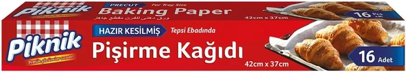 Piknik Gıda Ambalaj Pişirme Kağıdı Hazır Kesilmiş 16 Adet 1455 ürün görseli 1