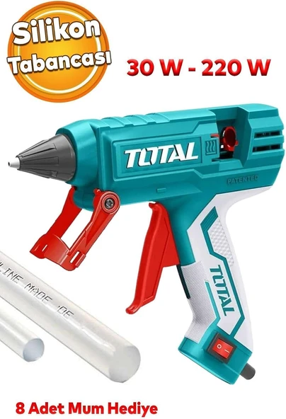 Total Dayanıklı Sağlam Sıcak Mum Silikon Tabancası 11.2 Mm Tutkal Isı 30 W-220 W Mum Çubuğu Hediyeli ürün görseli 1