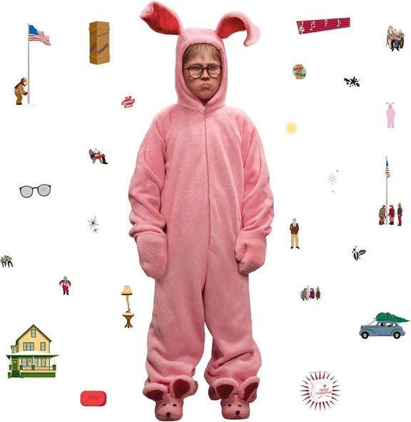 A Christmas Story Ralphie Bunny Suit Dev Duvar Çıkartmaları ürün görseli 1