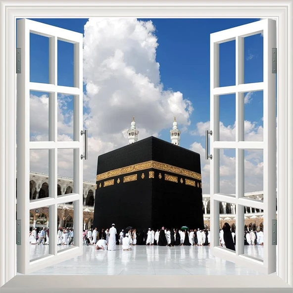 Pencere Poster Duvar Kağıdı Kabe Gündüz Yapışkanlı Sticker ürün görseli 1