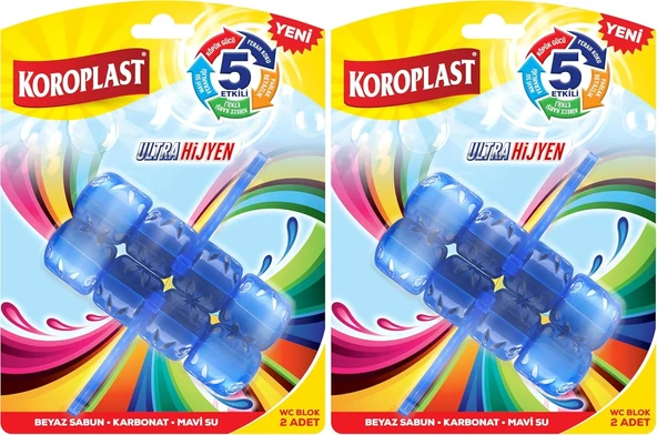 5 Etkili Wc Blok 2'Li Katı Tuvalet Bloğu Beyaz Sabun Kokulu 2Li Paket ürün görseli 1