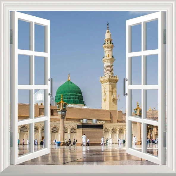 Pencere Poster Duvar Kağıdı Medine Gündüz Yapışkanlı Sticker ürün görseli 1