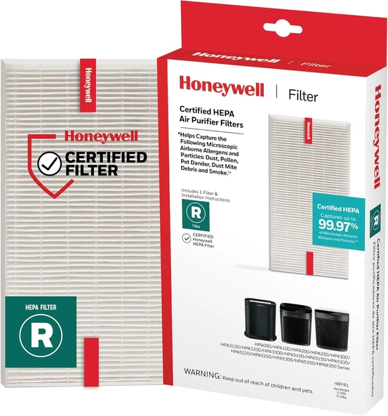 Honeywell Hepa Hava Temizleyici Filtre R, Hpa 100/200/300 5000 Serisi Için 1'Li Paket - Havadaki Alerjen Hava Filtresi Orman Yangını/Duman, Polen, Hayvan Kepeği Tozu Hedefler ürün görseli 1