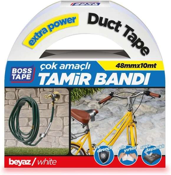 Tape Kanal Tamir Bandi, 10 Metre Uzunluk X 48 Mm Kalinlik, Beyaz ürün görseli 1