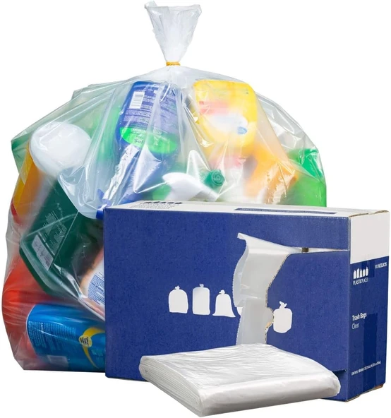 Plasticplace 33 Galon Torbası 2,0 Mil Şeffaf Ağır Hizmet Kutusu Astarları 84 Cm X 99 Cm (100 Kılıf) ürün görseli 1