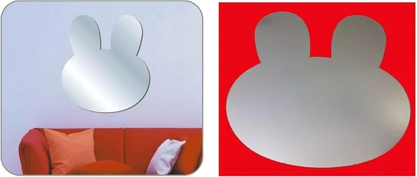 Bosphorus Aynalı Duvar Süsü (Sticker) Tavşan Şekilli ürün görseli 1