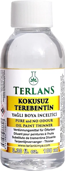 Terlans Kokusuz Terebentin 100 Ml | Yağlı Boya İnceltici | Kokusuz, Düşük Uçuculu Profesyonel Resim Malzemesi Atölye Kullanımı Için ürün görseli 1