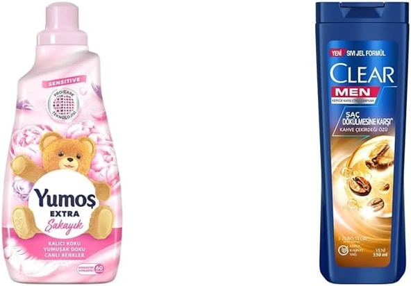Yumoş Extra Konsantre Çamaşır Yumuşatıcısı Şakayık 1440 Ml(2) Clear Men Kepeğe Karşı Etkili Şampuan Saç Dökülmesine Karşı Kahve Çekirdeği Özü 350 Ml(1) ürün görseli 1