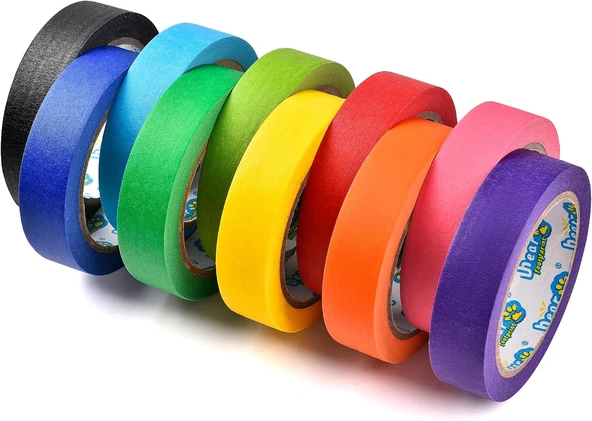 Dispenserli Maskeleme Bandı 10 Rulo Renkli Maker Bandı İçerir 1" X 30 Yard, 300 Toplam Yarda Sanat El Sanatları Bandı Çok Amaçlı Etiketleme, Sınıf, Eğitim, Ofis, Ev ürün görseli 1