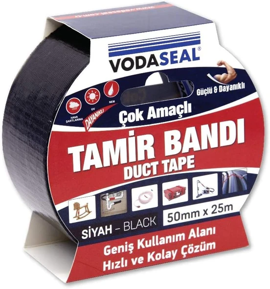 Vodaseal Çok Amaçlı Tamir Bandı, 50Mmx25Mt, Siyah ürün görseli 1