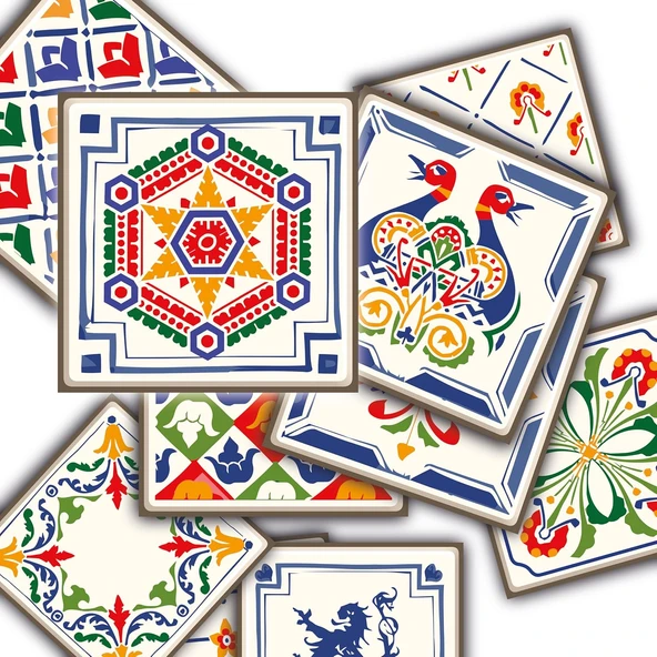 Tink Kendinden Yapışkanlı Oyun Desenli Pvc Karo, Yapışkanlı Fayans Kaplama, Fayans Çıkartması, Zemin Duvar Karosu 10X10 Cm (20 Adet/0,20 M2) ürün görseli 1
