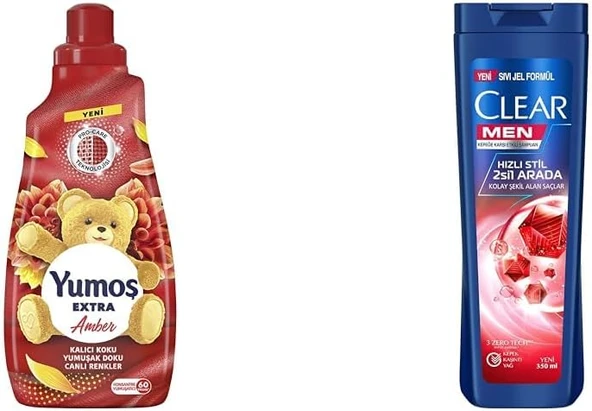 Yumoş Extra Konsantre Çamaşır Yumuşatıcısı Amber 1440 Ml(2) Clear Men Kepeğe Karşı Etkili Şampuan Hızlı Stil 2'Si 1 Arada Kolay Şekil Alan Saçlar 350 Ml Mavi(1) ürün görseli 1
