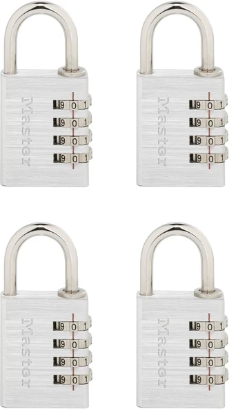 Lock Kendi Kombinasyon Asma Kilidinizi Ayarlayın, 4'Lü Paket, Gümüş 643Ec4 ürün görseli 1