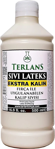 Terlans Ekstra Kalın Sıvı Lateks 500 Ml Fırça Ile Sürülebilir Kalıp Sıvısı Thick Liquid Latex ürün görseli 1