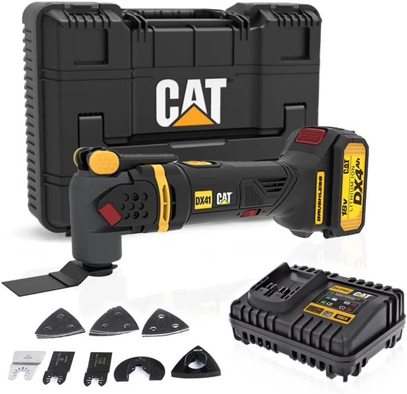 Cat Dx41 18Volt/4.0Ah Li-Ion Tek Akülü Kömürsüz Profesyonel Çok Amaçlı Devir Ayarlı Raspalama+14 Adet Aksesuar ürün görseli 1