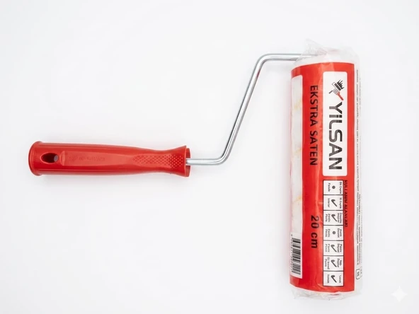 Yilsan Ekstra Saten Boya Rulosu 20 Cm - İç Dış Cephe Uyumlu, Pürüzsüz Yüzeyler İçin Profesyonel Dekorasyon Rulosu, Akrilik Plastik Boyalara Uygun (Kırmızı Saplı) ürün görseli 1