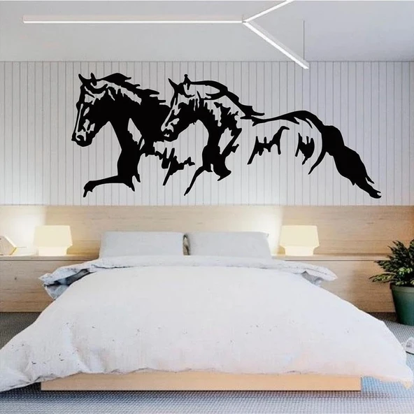 At Dörtnalı Duvar Sanatı Çıkartması Hayvan At Duvar Çıkartması Ev Odası Dekorasyonu Duvar Resmi Vinil Sanat Dekoratif Çıkartma 102 X 42 Cm ürün görseli 1