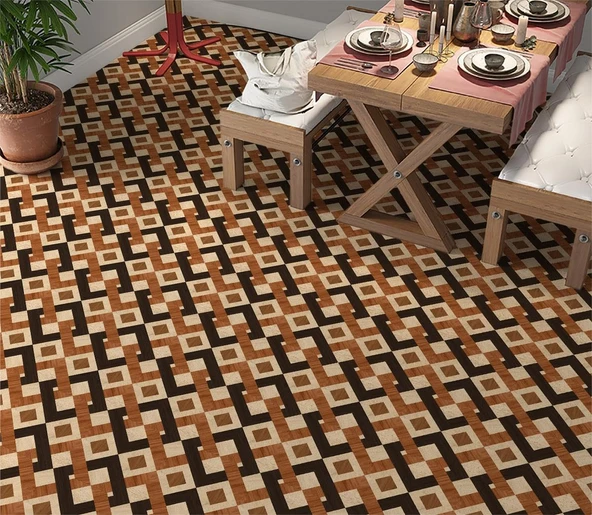 Stickerart Yer Kaplama Zemin Kaplama Folyosu 65X130 Cm Floor Wood Tile ürün görseli 1