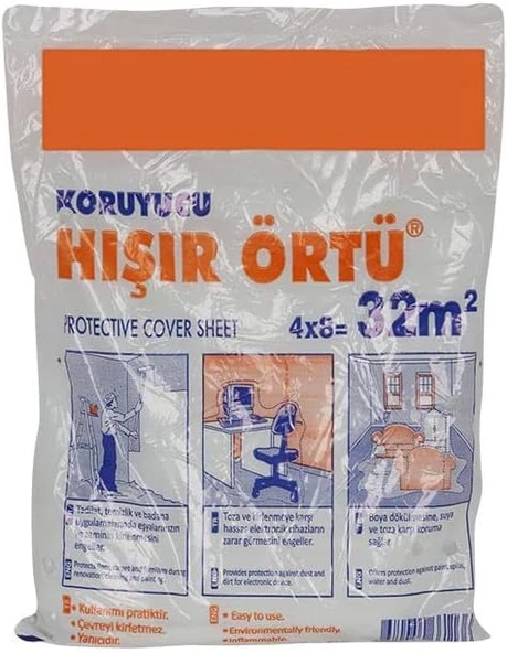 Koruyucu Naylon Hışır Örtü 4 X 8 = 32 Metrekare ürün görseli 1