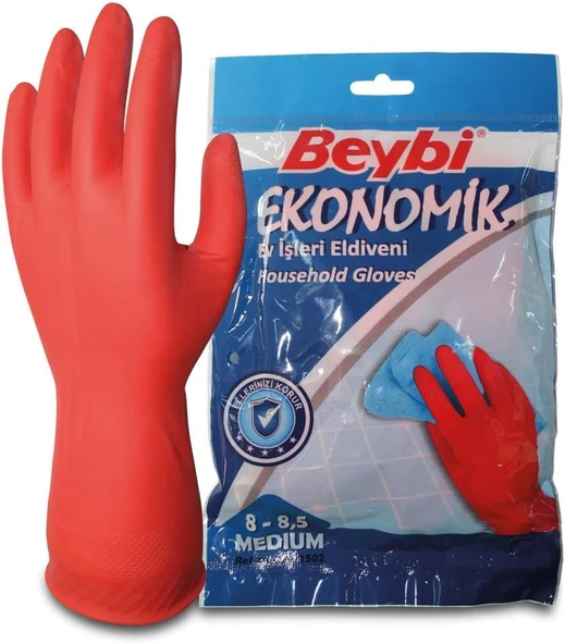 Beybi Ekonomik Temizlik Eldiveni Çift - 8-8.5 ürün görseli 1