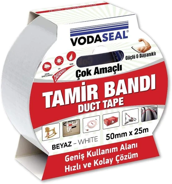 Vodaseal Çok Amaçlı Tamir Bandı, 50Mmx25Mt, Beyaz ürün görseli 1