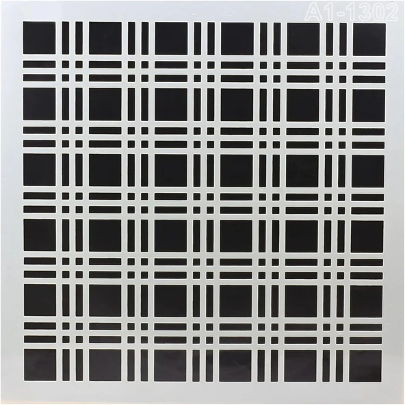 Afilli Stencil Duvar Boyama Şablon Tasarım Ekose Desen Tekrar Kullanılabilir 30X30 Cm ürün görseli 1