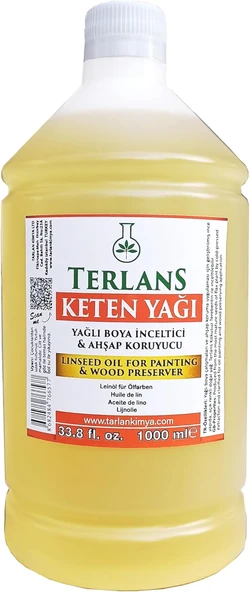 Terlans Keten Yağı Resim Yağı Ahşap Koruyucu 1000 Ml Linseed Oil ürün görseli 1